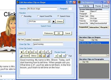 Speech-Over - Product Details
 
 Speech-Over lets presentation authors and course developers add compelling narration together with captivating animation for highly effective PowerPoint®-based E-learning, training and web presentations - quickly and easily. 
 
 The narration can combine orientation topics like Introduction and Summary with specific content topics that are illustrated and reinforced by PowerPoint screen animations to significantly improve learning. This unique software, an add-in to PowerPoint, automatically synchronizes narration with PowerPoint animations using new Voice Effect Marshalling technology. 
 
 This amazing software can also eliminate microphone and recording entirely and keep presentations up-to-date easily with realistic text-to-speech voices. 
 
 Narration is easily changed with the powerful narration editor. Authors add narration easily in PowerPoint design mode and save it to the web with popular PPT-to-Flash tools. 
 
 Features and Benefits
 
 *Automatic Synchronization – PowerPoint doesn